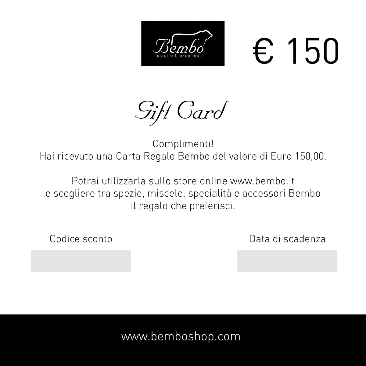Buono Regalo - Gift Card € 150