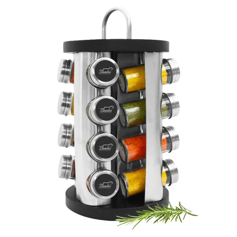 Rangement Tournant à Épices "Essentiel" avec 16 Récipients Vides