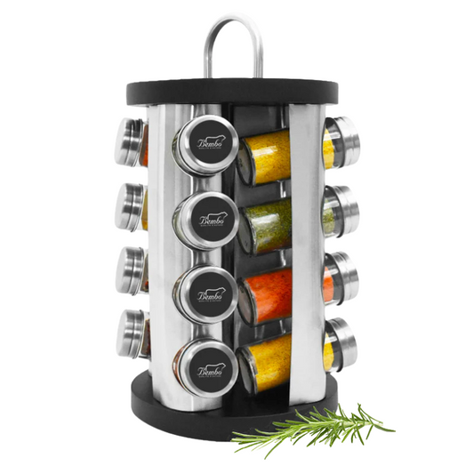 Rangement Tournant à Épices "Essentiel" avec 16 Récipients Vides