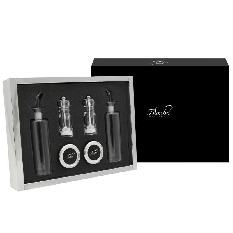 Gift Box with 2 Cruets, 2 Grinders and 2 Jars