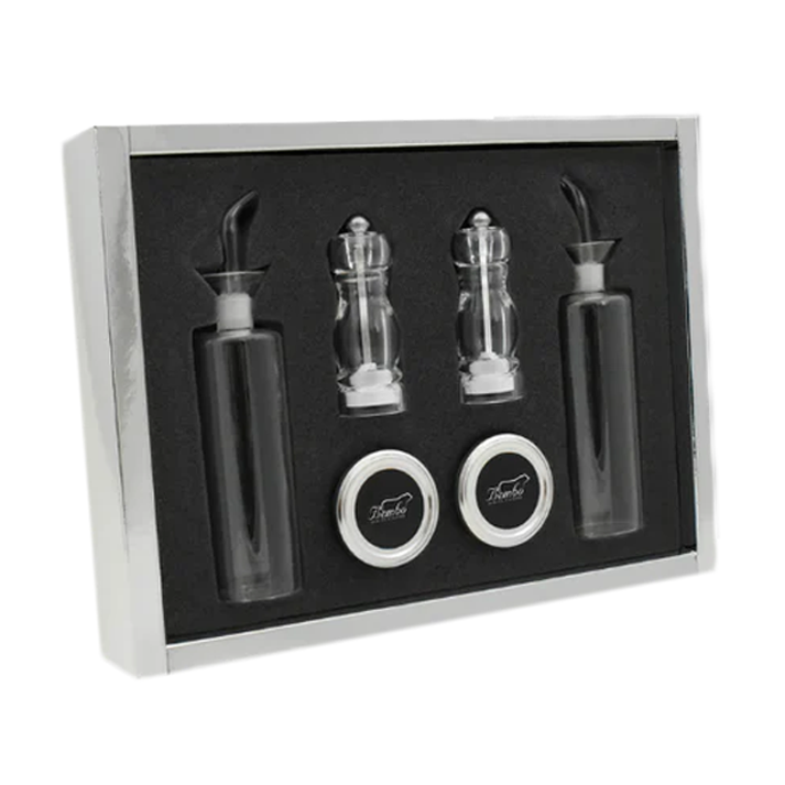 Gift Box with 2 Cruets, 2 Grinders and 2 Jars
