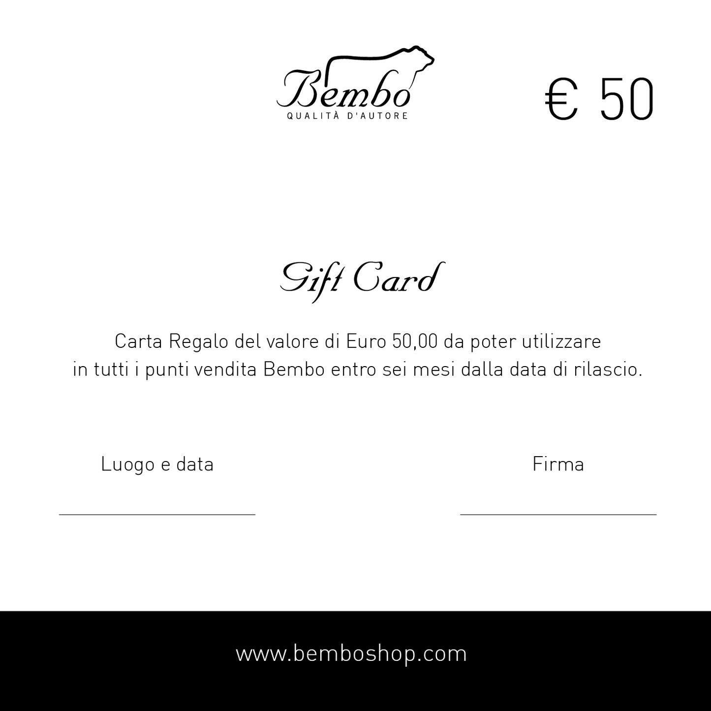 Buono Regalo - Gift Card € 50