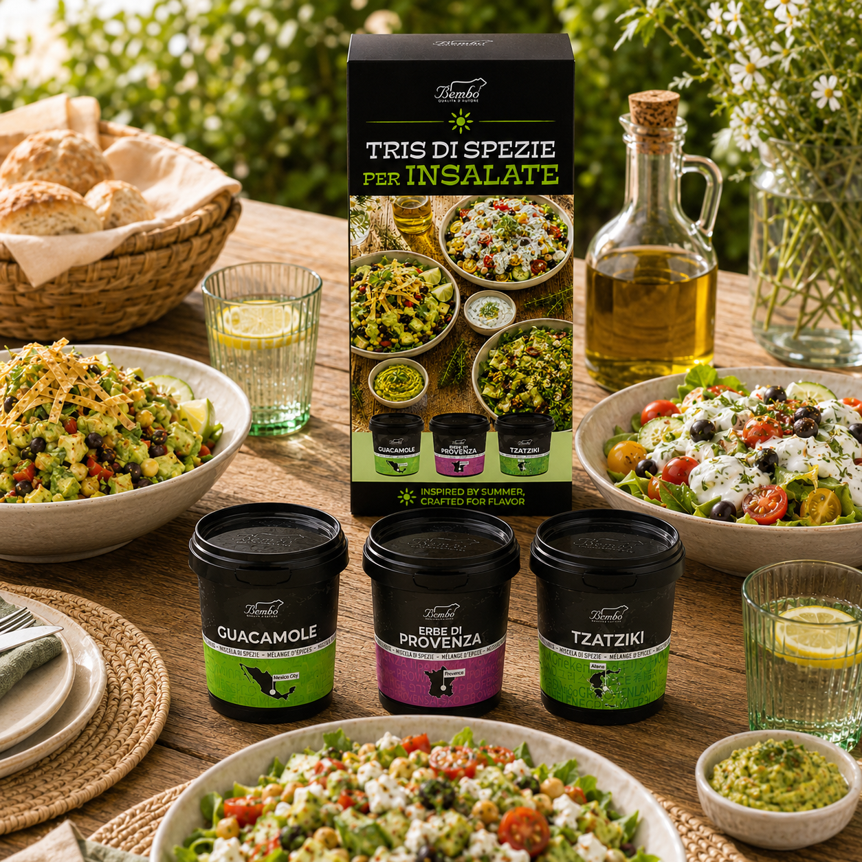 Tris di Spezie per Insalate | Guacamole, Tzatziki ed Erbe di Provenza
