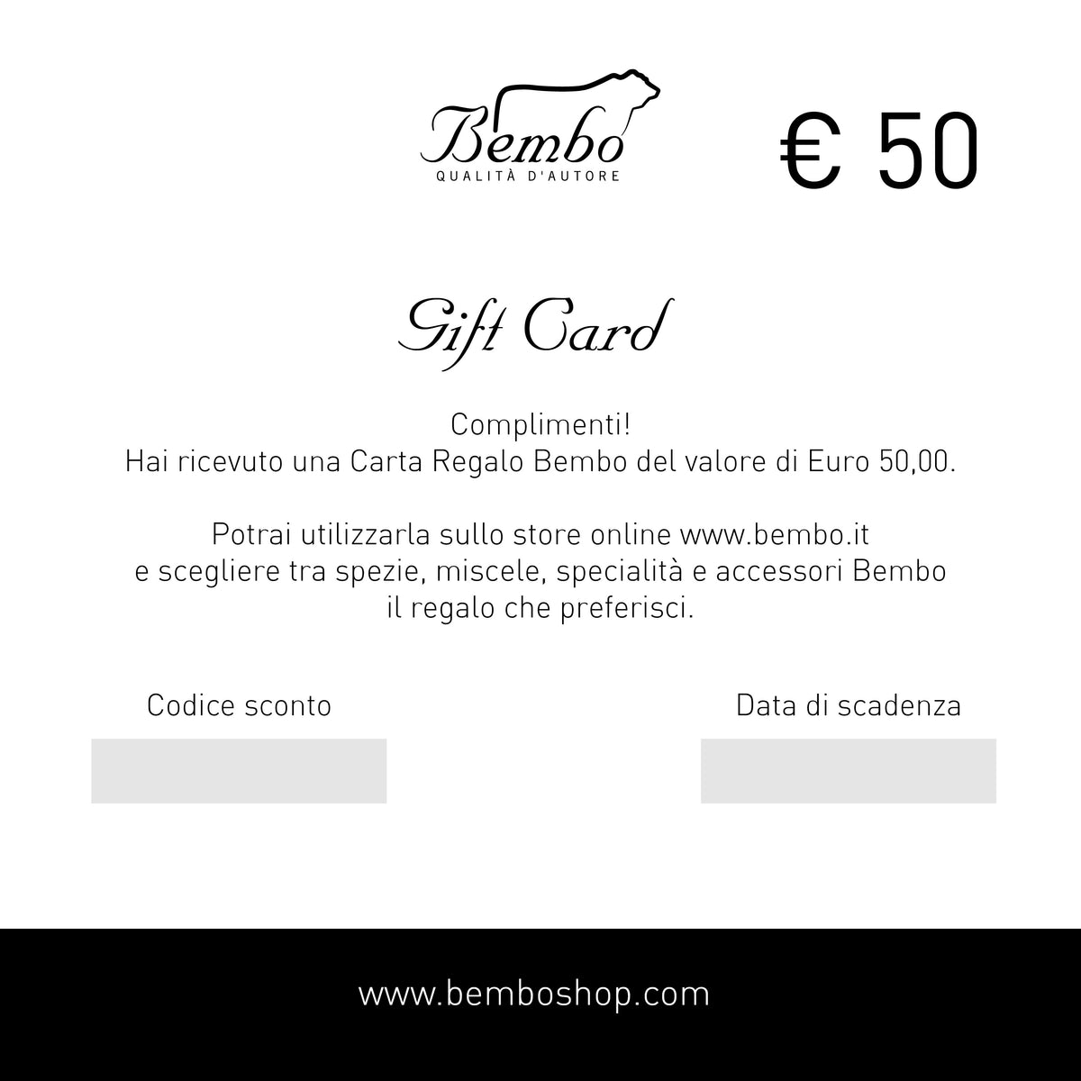 Buono Regalo - Gift Card € 50