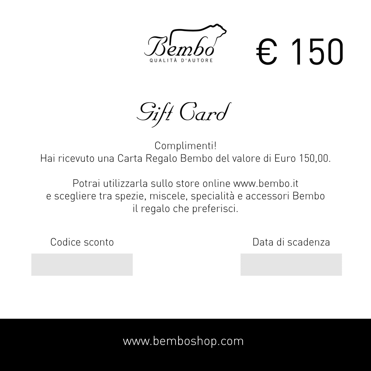 Buono Regalo - Gift Card € 150