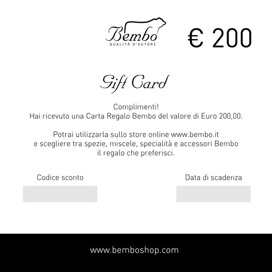 Buono Regalo - Gift Card € 200