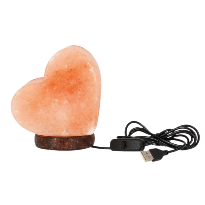 Lampada di Sale a Cuore USB