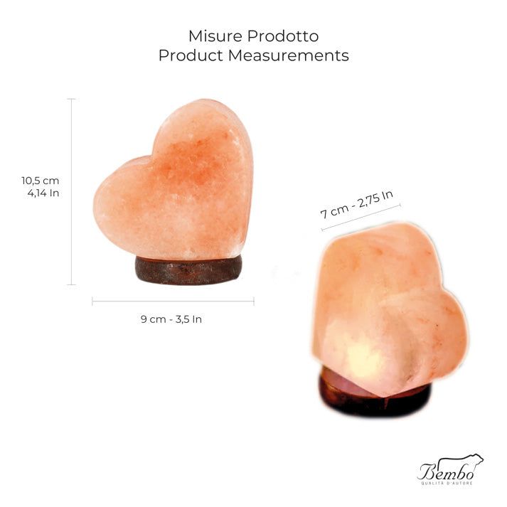 Lampada di Sale a Cuore USB