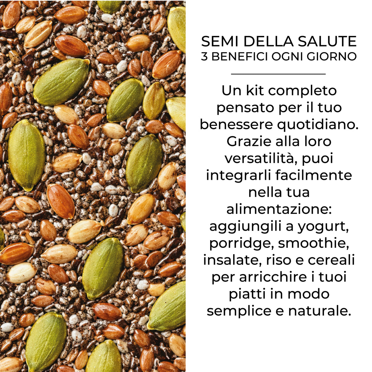 Graines de santé | Graines de chia, de lin et de courge