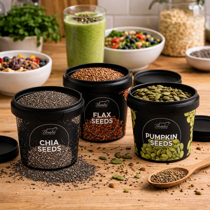 Mélange de graines saines 3 en 1 – Graines de chia, de lin et de citrouille