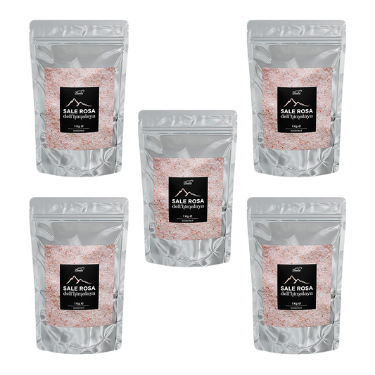 Ground Himalayan Pink Salt - 5 bags of 1 kg