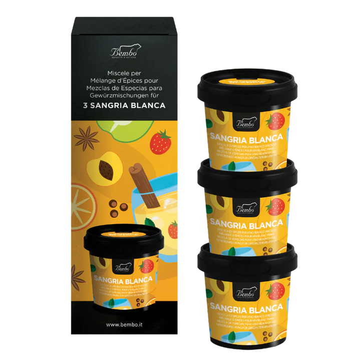 Sangria Blanca Bembo – 3 Preparati Completi – 1 Vasetto per 75 cl di Vino Bianco