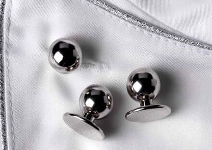 Silver Ball Button Chef's Jacket Ball Buttons - Silver – Bembo